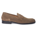 Palermo Suede Penny Slipons (Olive Green) — Green slipons | Modello Domani