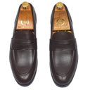 Palermo Leather Penny Slipons (Brown) — Brown slipons | Modello Domani