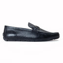 Grained Leather Buckle Loafers (Black) — Black loafers | Modello Domani