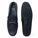 Grained Leather Buckle Loafers (Black) — Black loafers | Modello Domani
