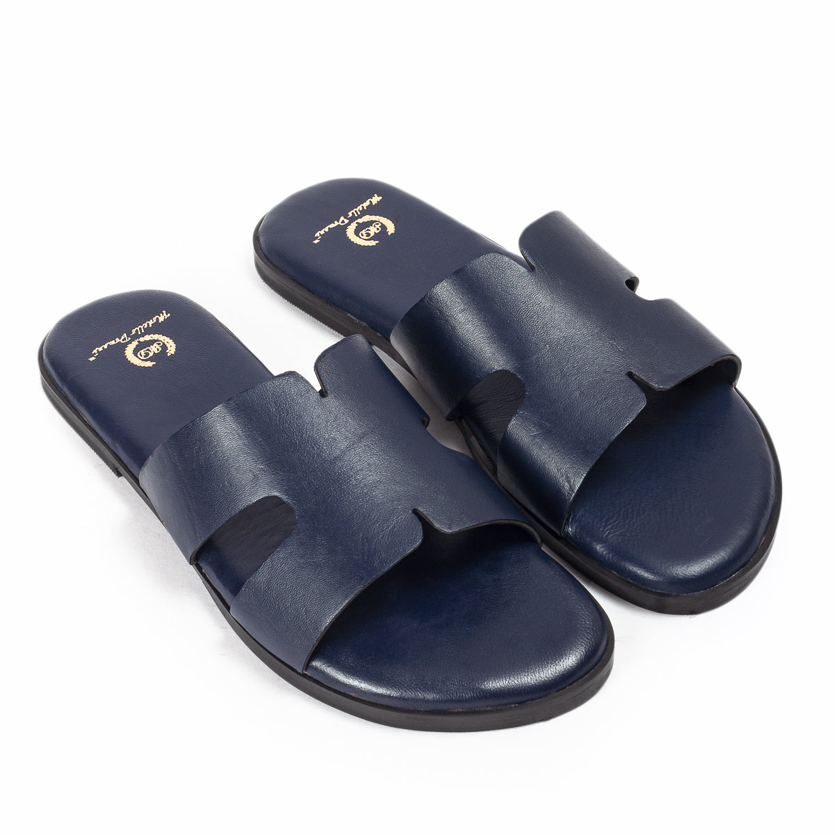 Hades Leather Slippers (Navy)