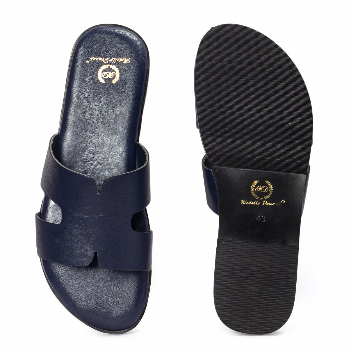 Hades Leather Slippers (Navy)