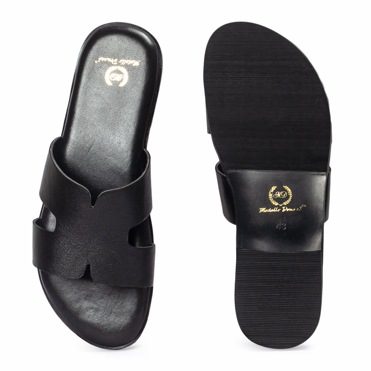 Hades Leather Slippers (Black)