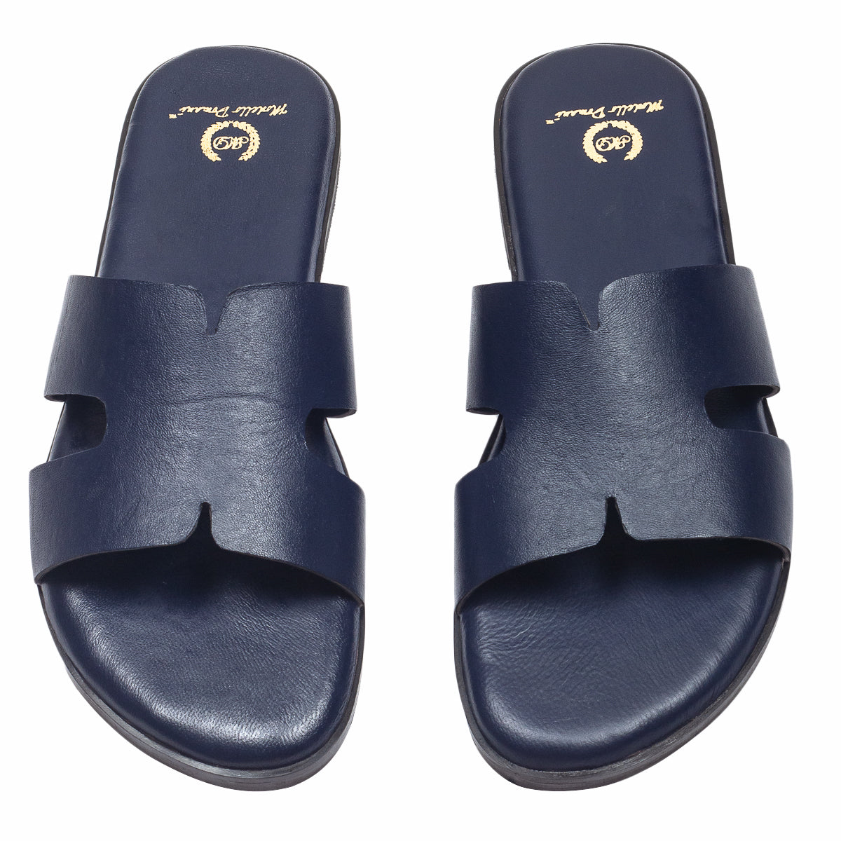 Hades Leather Slippers (Navy)