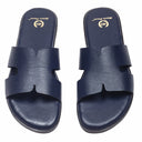 Hades Leather Slippers (Navy) — Navy slippers | Modello Domani