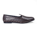 Noori Leather Juttis (Brown - Silver Foil) Limited Edition — Brown juttis | Modello Domani
