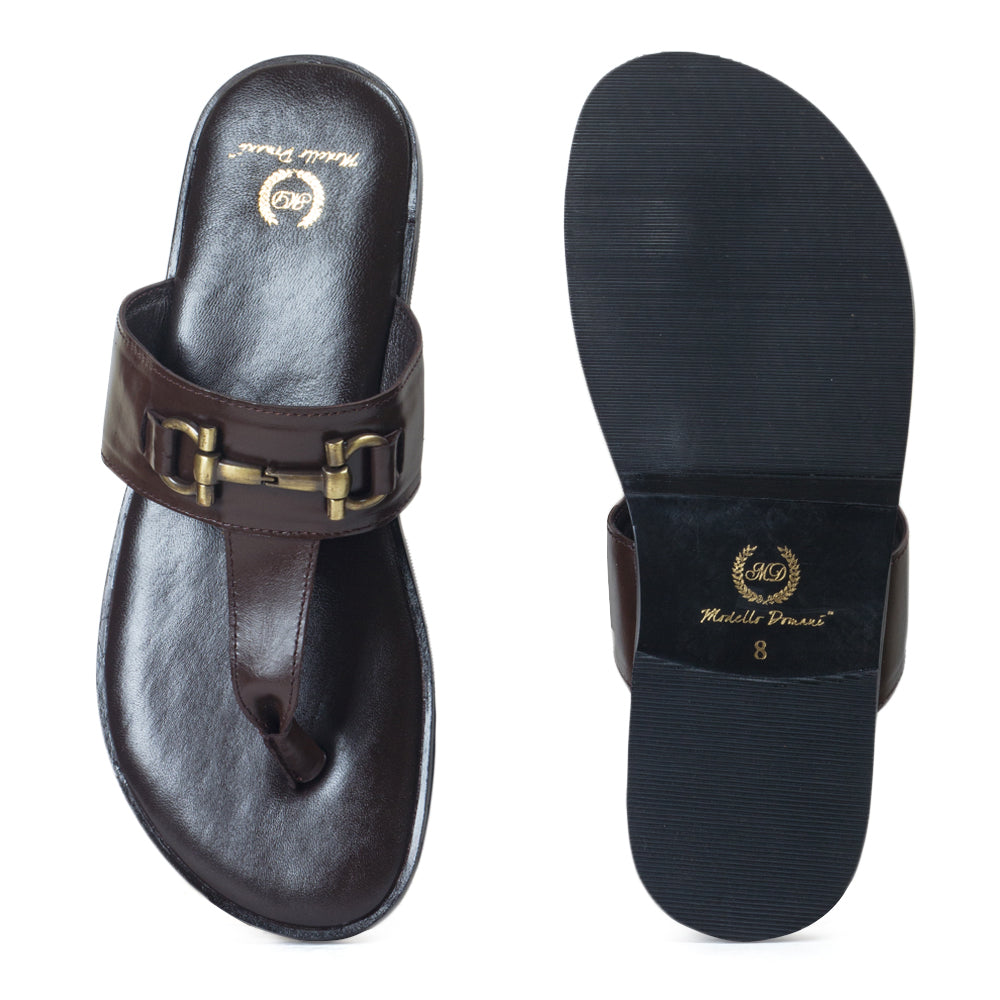 Louis Leather Slippers (Brown)