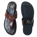 Louis Embossed Leather Slippers (Burgundy Brown) — Brown slippers | Modello Domani