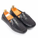 Gommino Embossed Leather Penny Loafers (Black) (Limited Edition) — Black loafers | Modello Domani