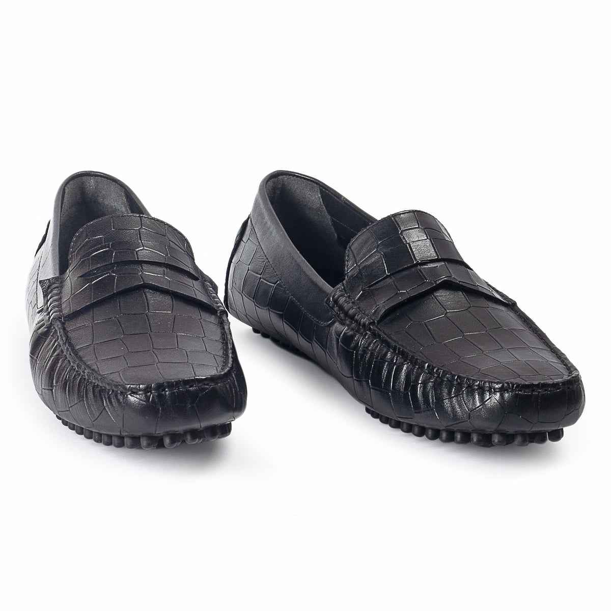 Gommino Embossed Leather Penny Loafers (Black) (Limited Edition)