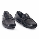 Gommino Embossed Leather Penny Loafers (Black) (Limited Edition) — Black loafers | Modello Domani