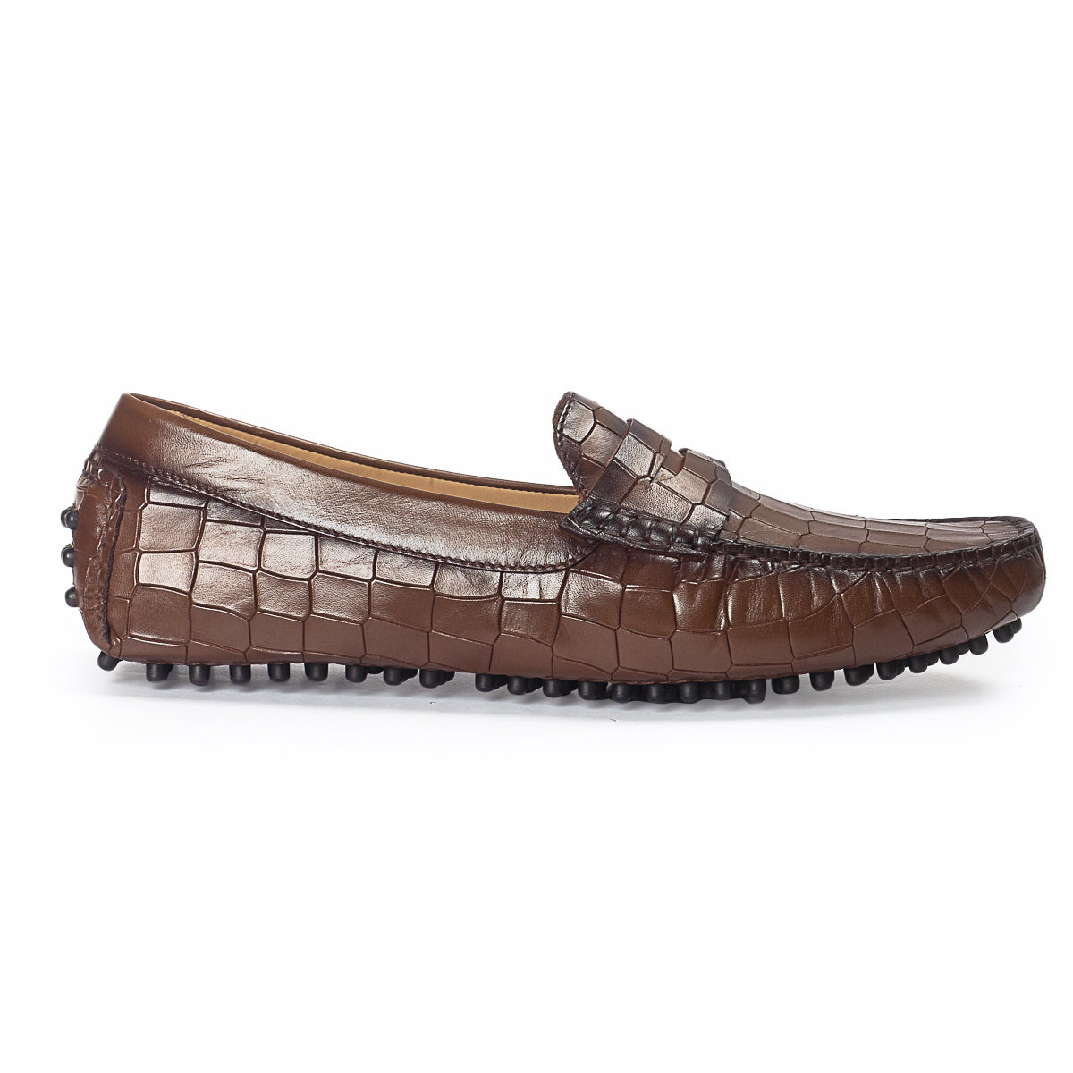 Gommino Embossed Leather Penny Loafers (Brown) (Limited Edition)