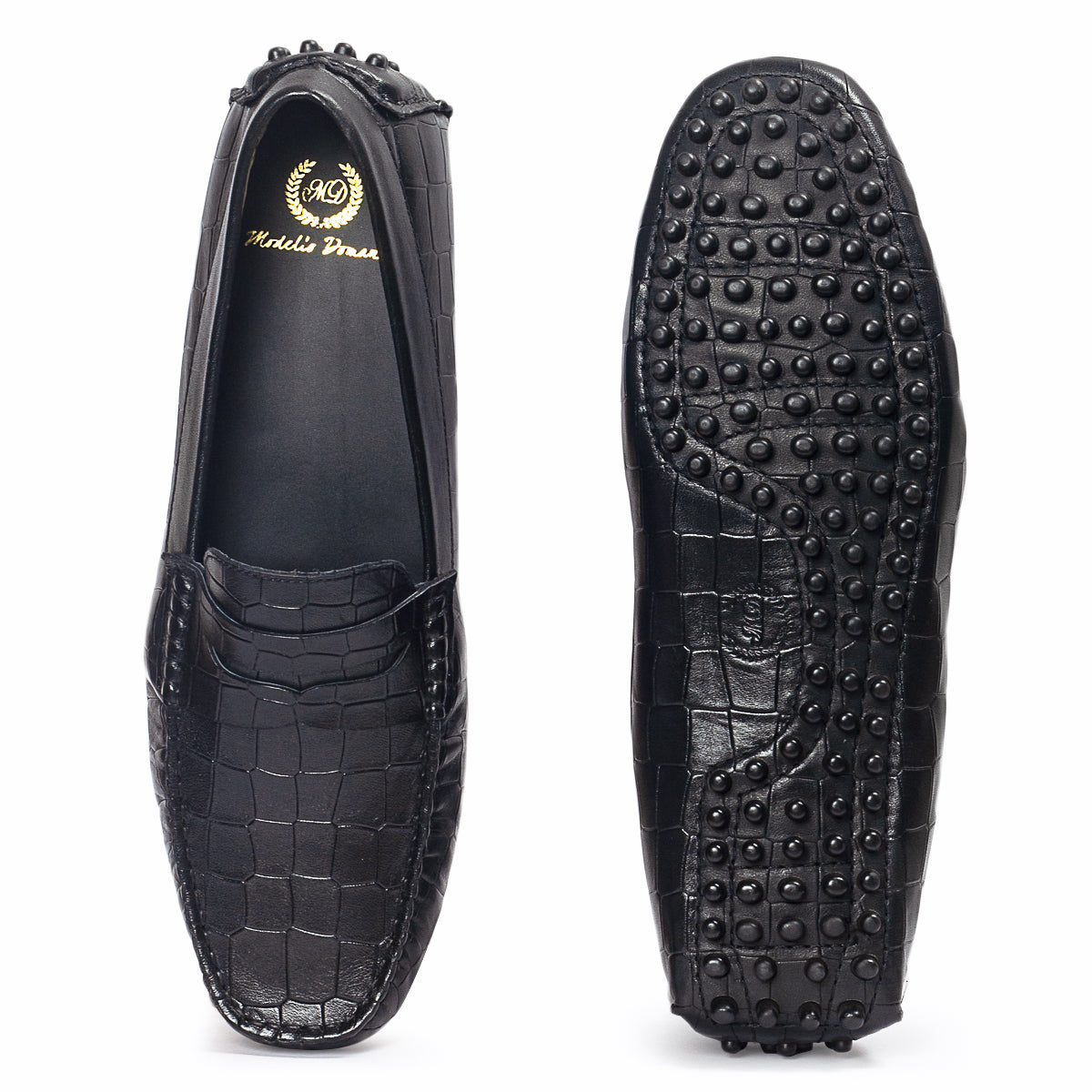 Gommino Embossed Leather Penny Loafers (Black) (Limited Edition)