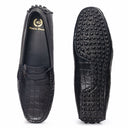 Gommino Embossed Leather Penny Loafers (Black) (Limited Edition) — Black loafers | Modello Domani