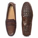 Gommino Embossed Leather Penny Loafers (Brown) (Limited Edition) — Brown loafers | Modello Domani