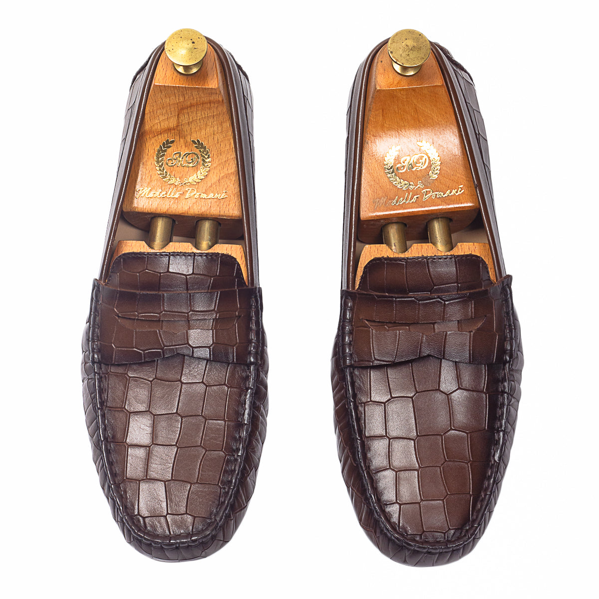 Gommino Embossed Leather Penny Loafers (Brown) (Limited Edition)
