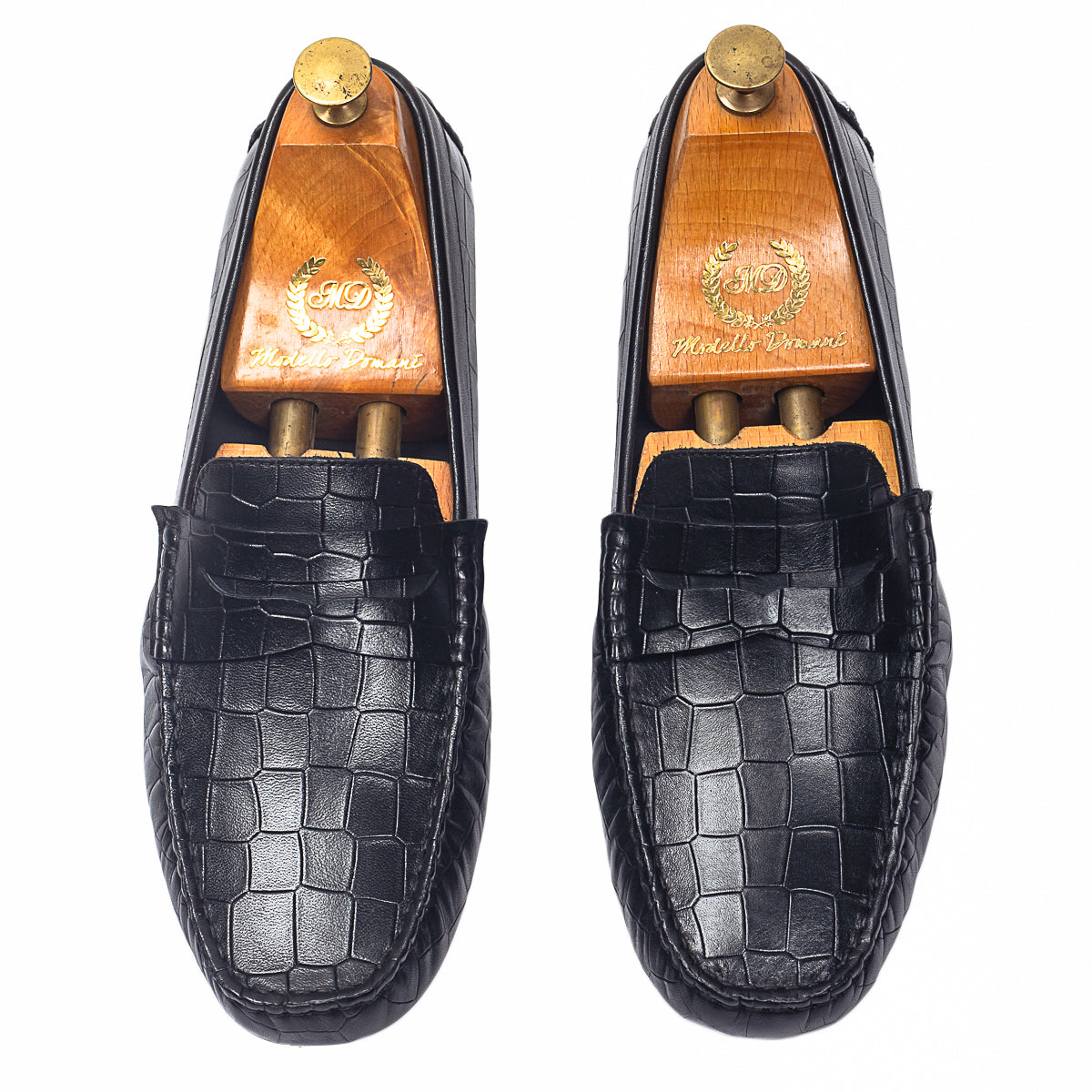 Gommino Embossed Leather Penny Loafers (Black) (Limited Edition)