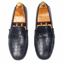 Gommino Embossed Leather Penny Loafers (Black) (Limited Edition) — Black loafers | Modello Domani