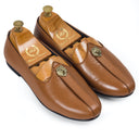 Pasha Leather Juttis (Tan) — Tan juttis | Modello Domani