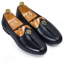 Pasha Leather Juttis (Black) — Black juttis | Modello Domani
