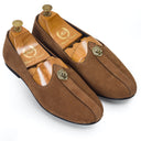 Pasha Suede Juttis (Chocolate Brown) — Brown juttis | Modello Domani