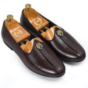 Pasha Leather Juttis (Brown) — Brown juttis | Modello Domani