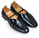 Leather Peshawari Slipons (Black) — Black slipons | Modello Domani