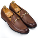 Italian Cut Buckle Slipons (Tan) — Tan slipons | Modello Domani