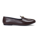 Pasha Leather Juttis (Brown) — Brown juttis | Modello Domani