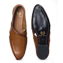 Leather Peshawari Slipons (Tan Burnish) — Tan slipons | Modello Domani