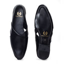 Leather Peshawari Slipons (Black) — Black slipons | Modello Domani
