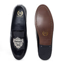 The Regal Bee Slipons (Patent Black) — Black slipons | Modello Domani