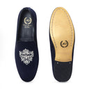 The Regal Bee Slipons (Navy Silver - Limited Edition #GoldBottom) — Navy slipons | Modello Domani