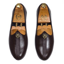 Pasha Leather Juttis (Brown) — Brown juttis | Modello Domani