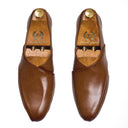 Leather Peshawari Slipons (Tan Burnish) — Tan slipons | Modello Domani