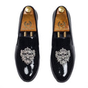 The Regal Bee Slipons (Patent Black) — Black slipons | Modello Domani