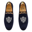 The Regal Bee Slipons (Navy Silver - Limited Edition #GoldBottom) — Navy slipons | Modello Domani