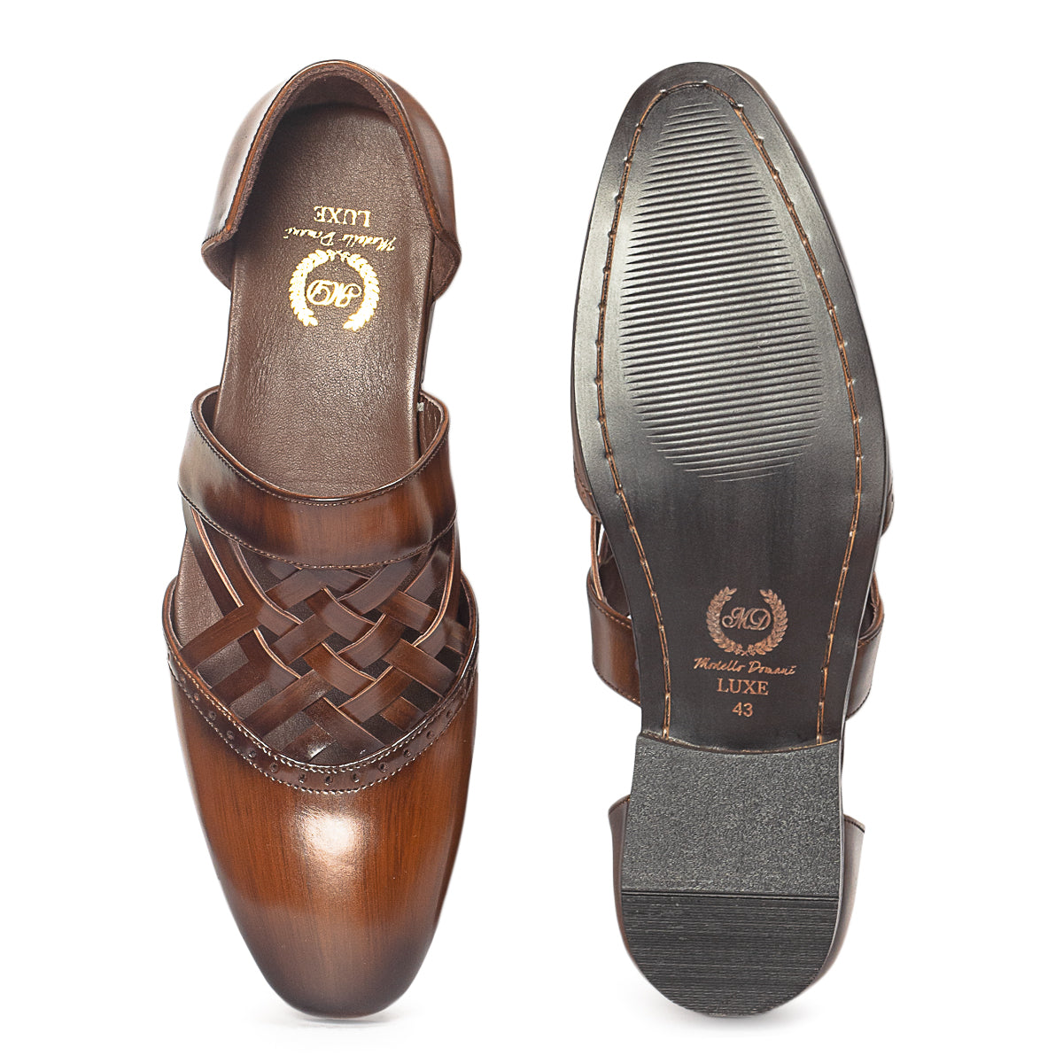 Devaraj Patina Leather Slipons (Tan-Brown)