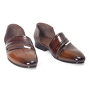 Mirza Patina Leather Slipons (Tan-Brown) — Brown slipons | Modello Domani