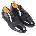 Oscar Patent-Velvet Oxfords (Patent Black) — Black oxfords | Modello Domani