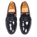 Carlos Patent Slipons (Patent Black) — Black slipons | Modello Domani
