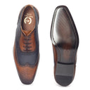 Mayfair Patina Leather Brogues (Tan-Navy) — Tan shoes | Modello Domani