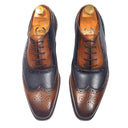 Mayfair Patina Leather Brogues (Tan-Navy) — Tan shoes | Modello Domani