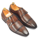Wellington Patina Leather Monks (Tan-Brown) — Brown monks | Modello Domani