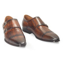 Wellington Patina Leather Monks (Tan-Brown) — Brown monks | Modello Domani