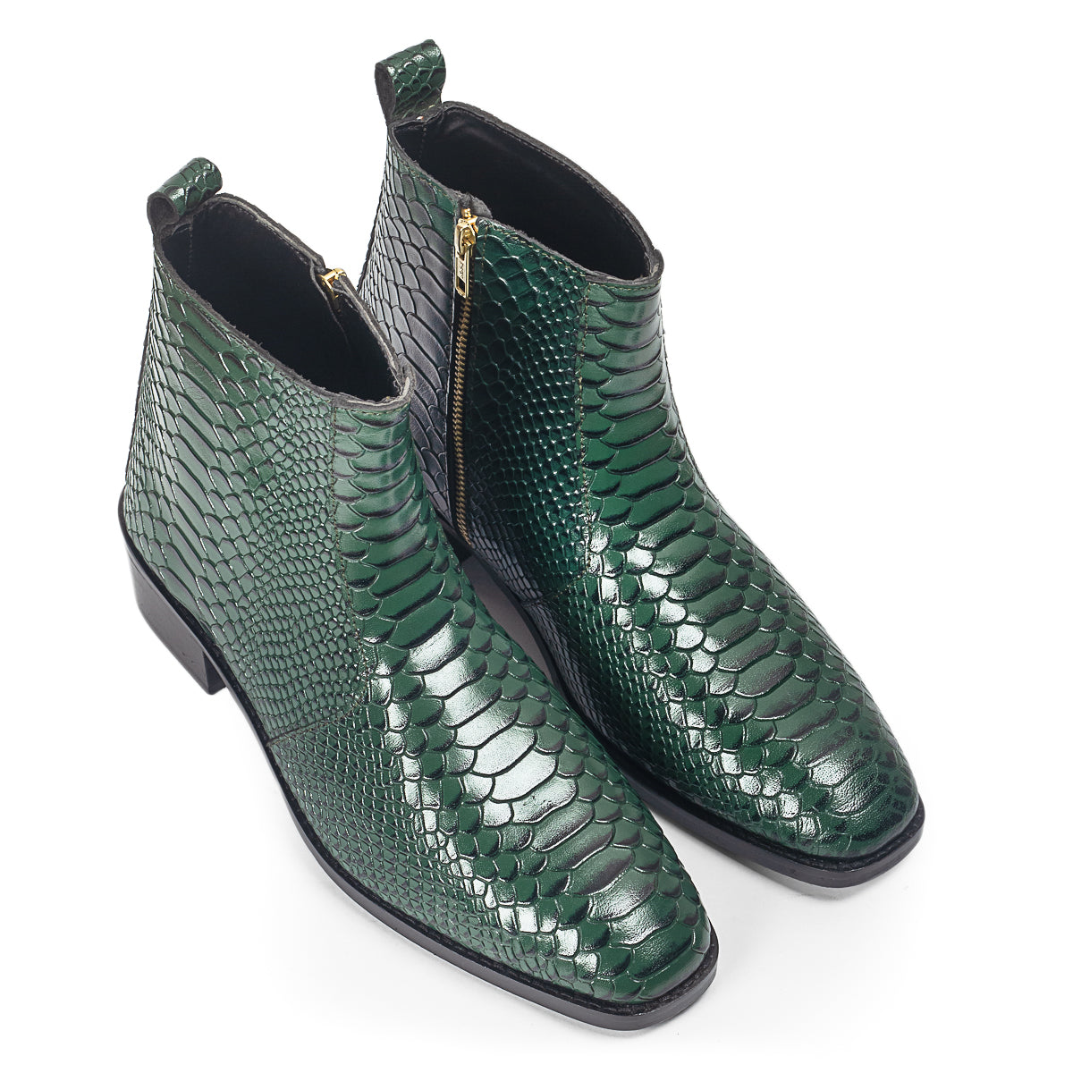 Serpente Leather Boots (Ninja Green) (Limited Edition)