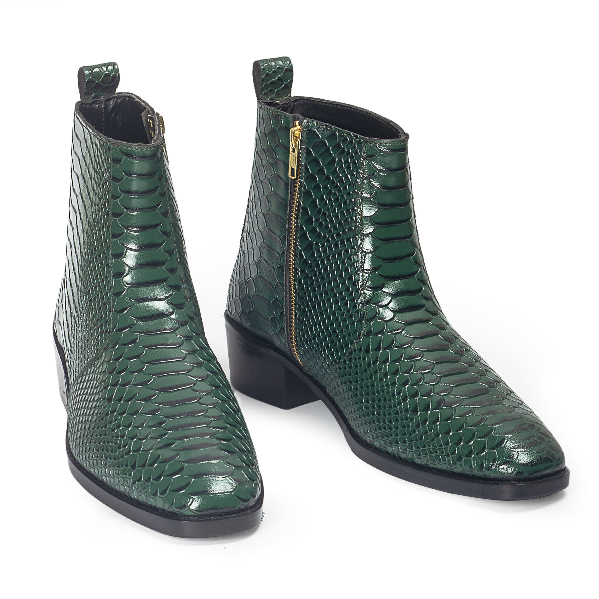Serpente Leather Boots (Ninja Green) (Limited Edition)