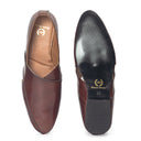 Leather Peshawari Slipons (Brown)