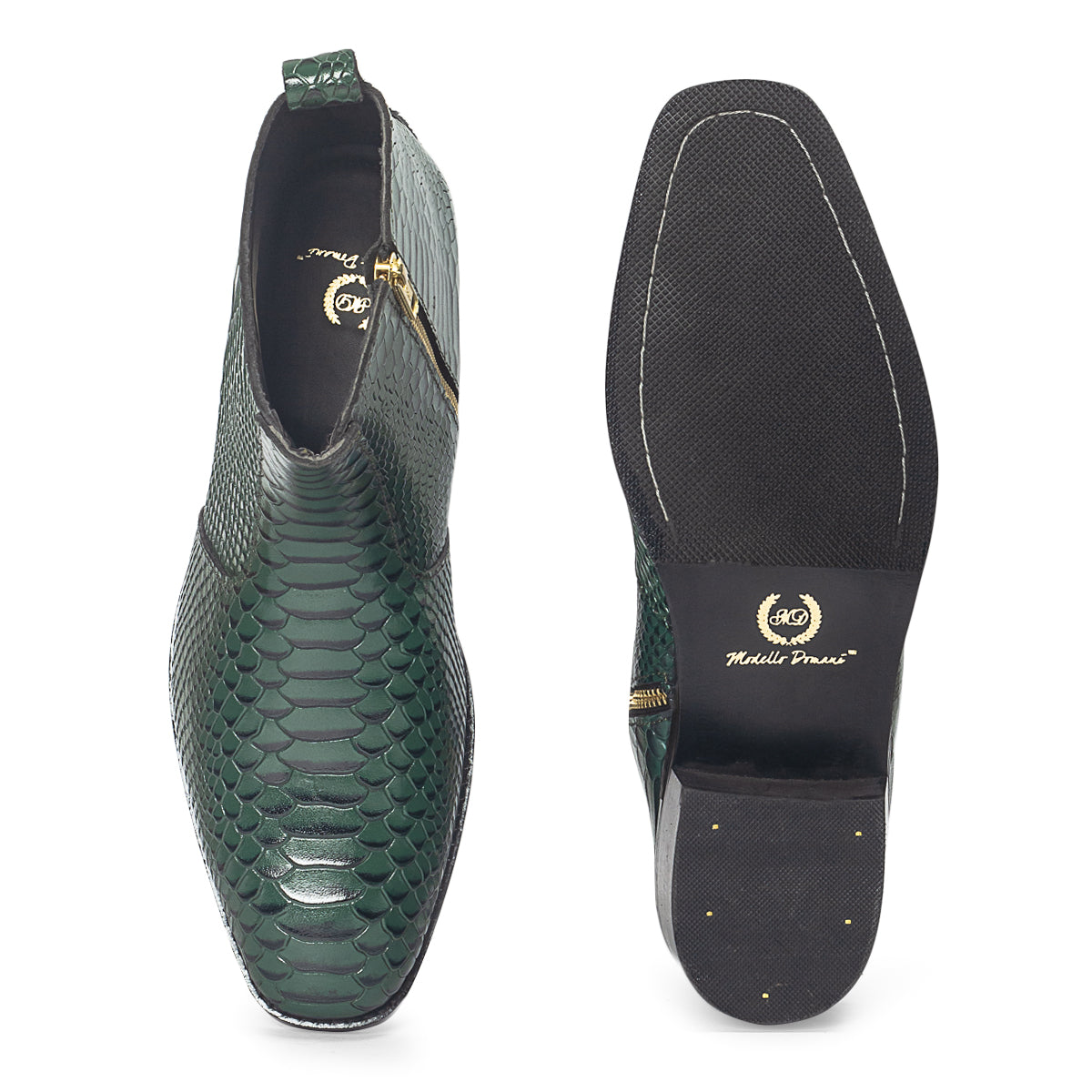 Serpente Leather Boots (Ninja Green) (Limited Edition)