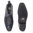 Serpente Leather Boots (Black)